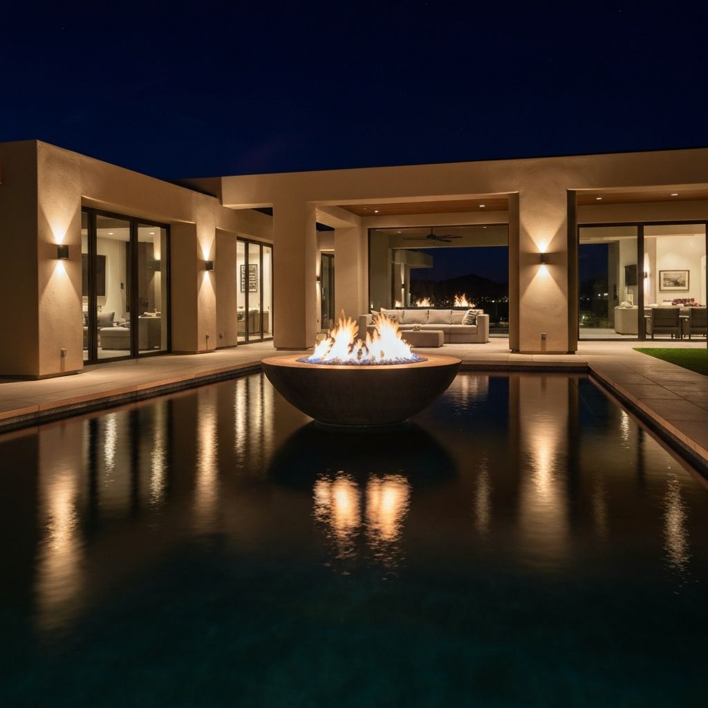 Luxury outdoor fire feature